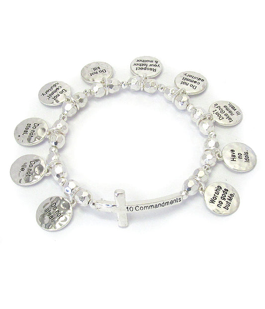 Fashion-Ten Commandments Stretch Bracelet